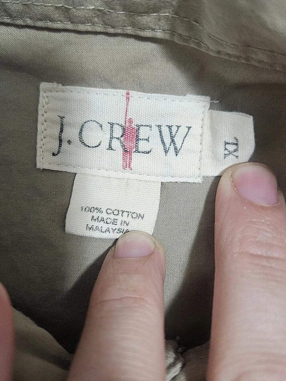 vintage J.Crew red oarman tan button up shirt mens xl